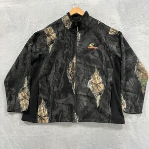 Mossy Oak Jacket Mens XL Camo Full Zip Fleece Outdoors Hunting Eclipse